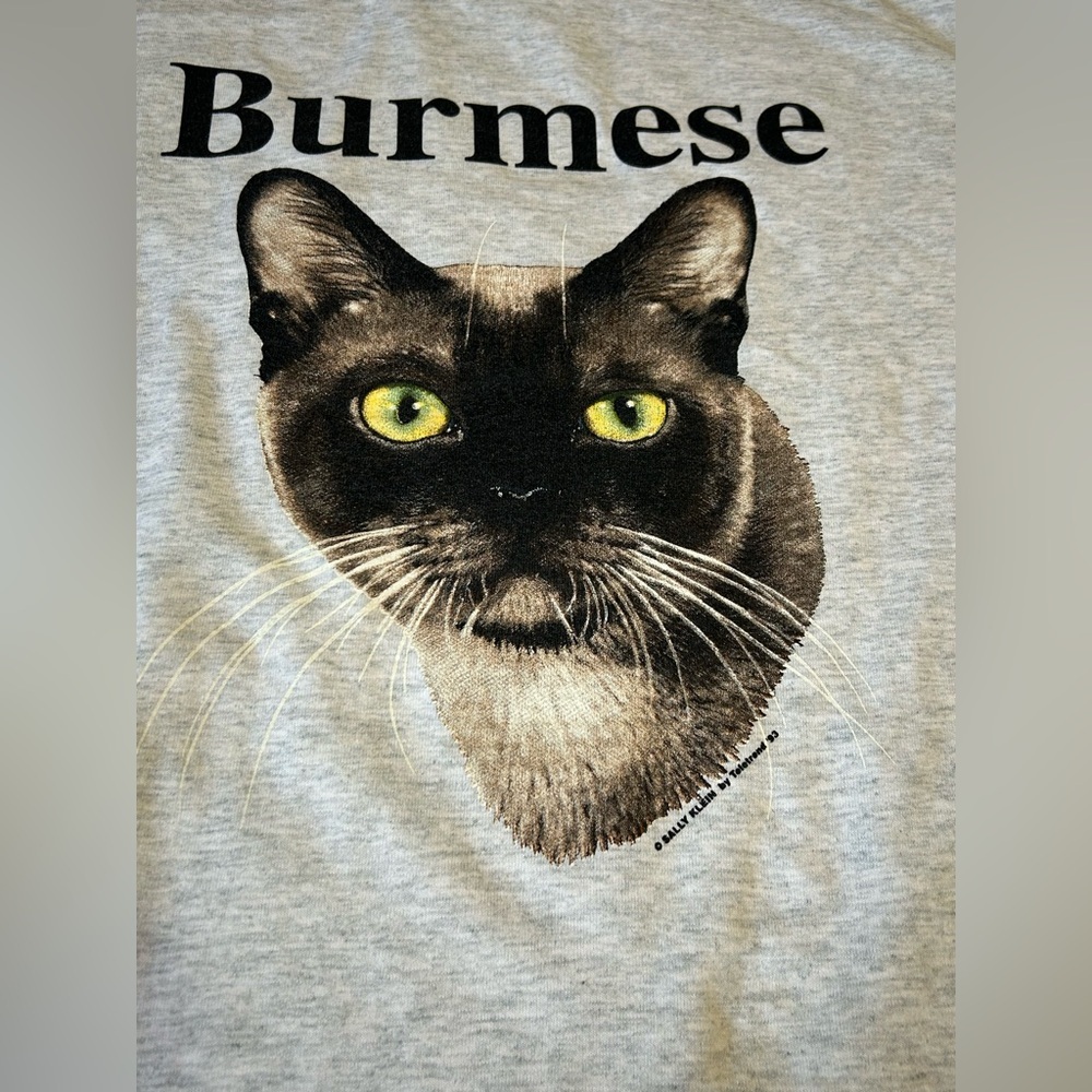 Vintage 90s Burmese Cat Graphic Tee Single Stitch USA Made Size M - Picture 8 of 10